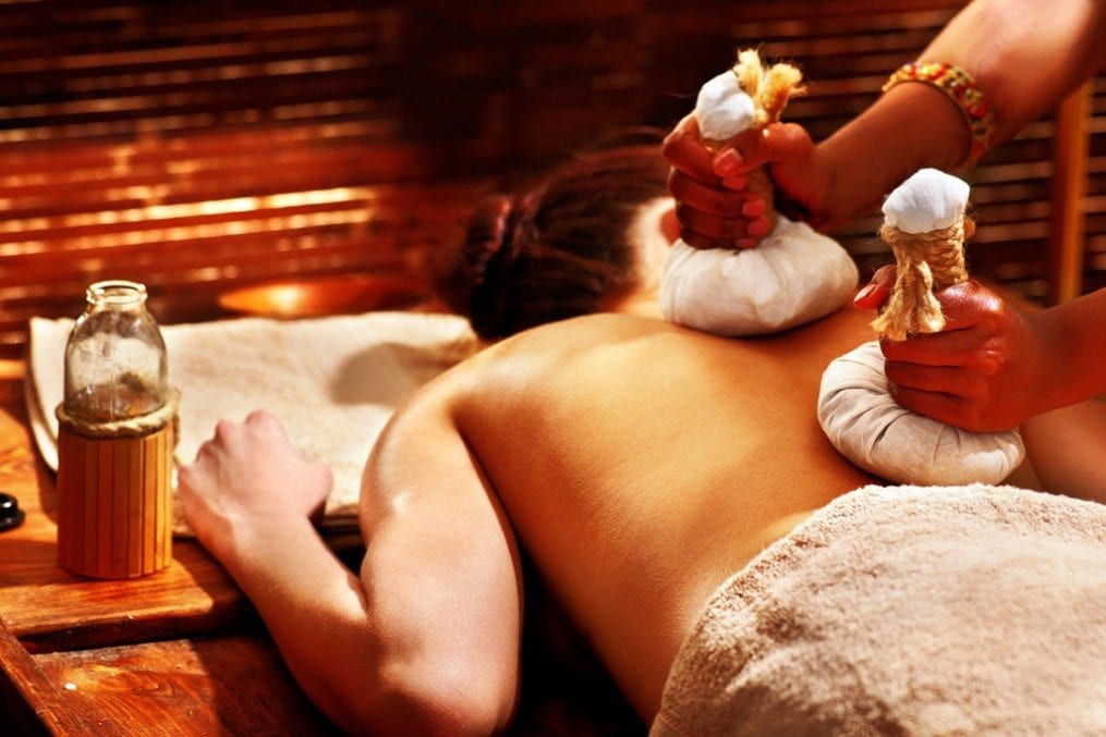 Woman getting Ayurveda massage