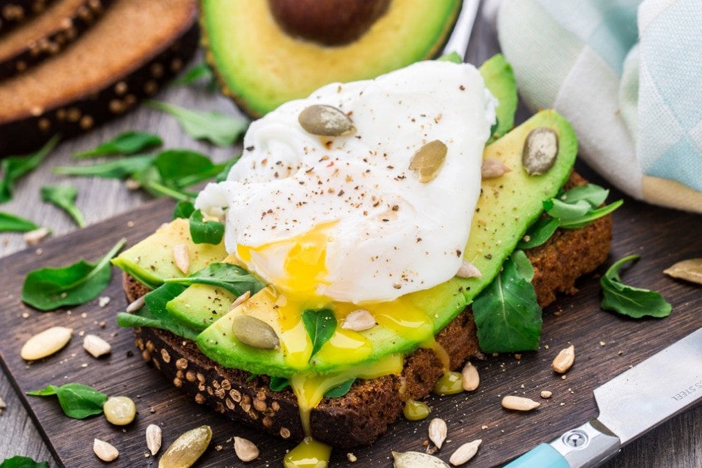 Avocado and egg on bread