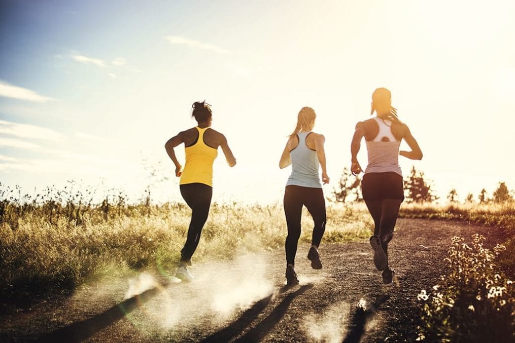 mental health - three women jogging