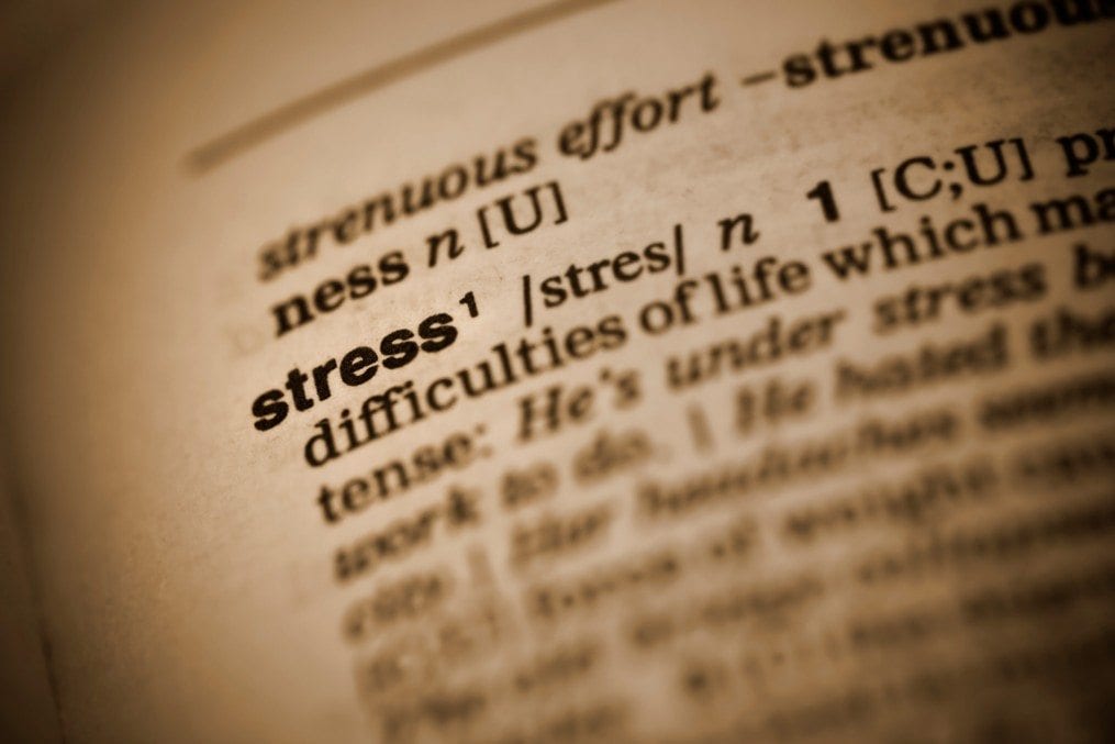 Dictionary opened on stress